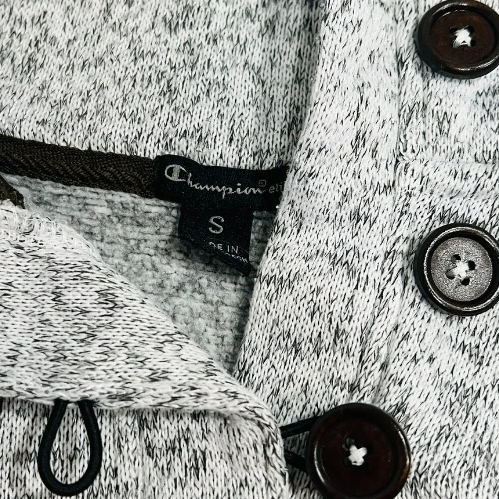 Xavier Musketeers Champion Elite Fleece Sweater Pullover Henley Heathered Gray S - Picture 5 of 8